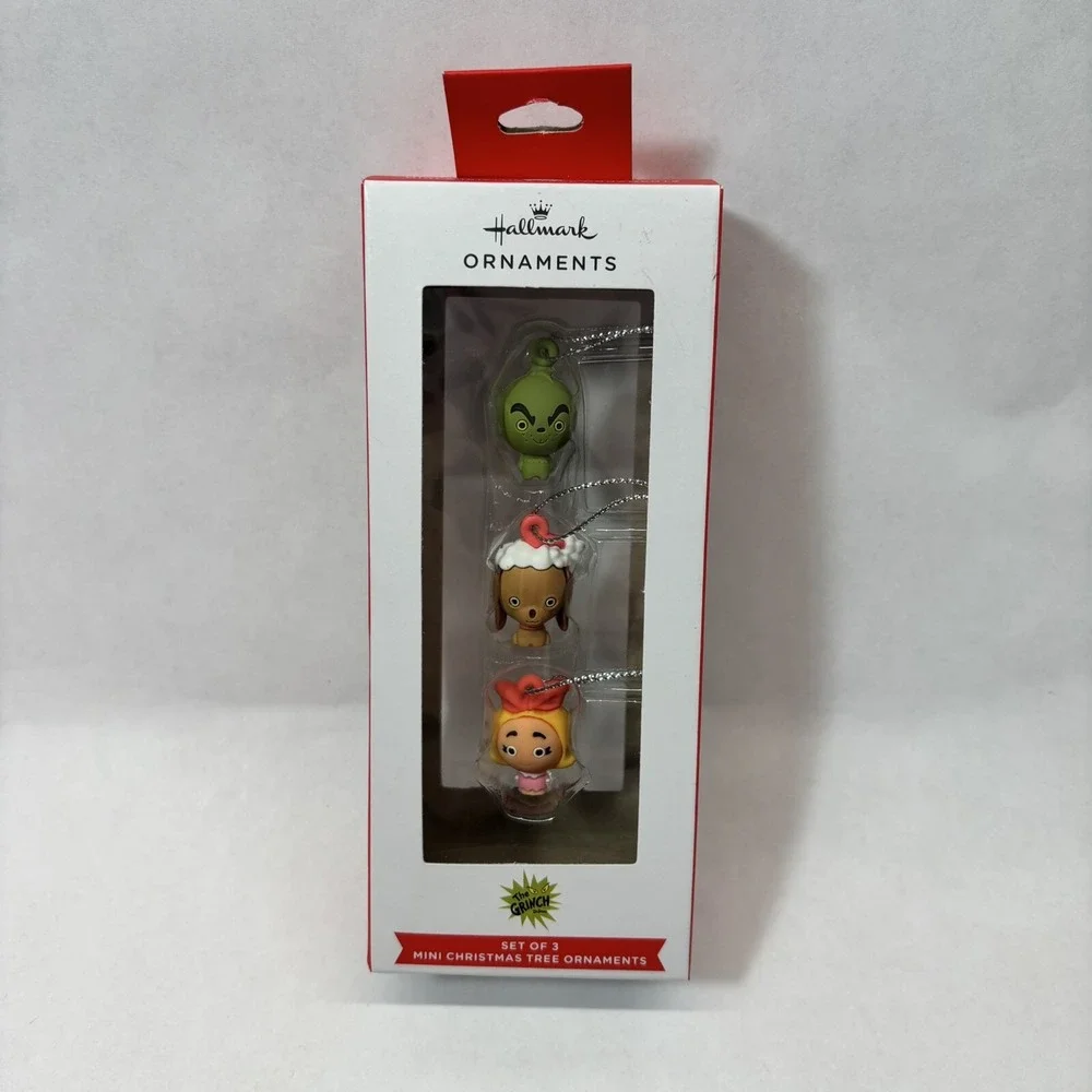 NEW Hallmark THE GRINCH Mini Christmas Ornament Set of 3 CINDY‎ GRINCH MAX